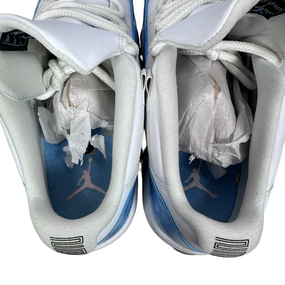 Air Jordan 11 Retro Low White University Blue UNC 528895-106 Mens 11 Sneakers